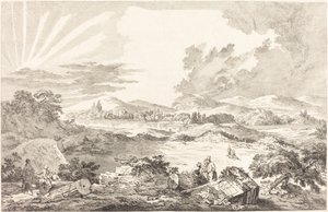 Vägen, Aten av Jacques Philippe LeBas after Julien David Le Roy