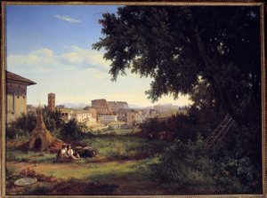 Rom, utsikt över Colisee (Colosseo) Målning av Raymond Bracassat (1804-1867) 1827 Sön. 0,74x0,99 m Rouen, Museum of Fine Arts
