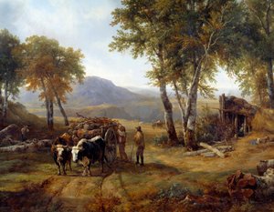 Loggarna i Detaljskogen. Målning av Raymond Brascassat (1804-1867) 1832 Nantes, Musee des Beaux Arts