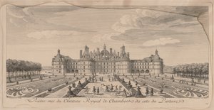 Chateau Chambord från trädgårdarna. av Jacques Rigaud