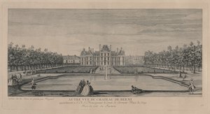 Chateau of Berny från trädgårdarna. av Jacques Rigaud