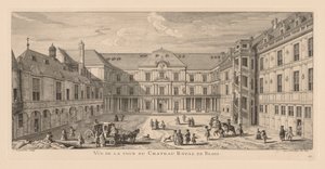 Utsikt över innergården till Château de Blois. av Jacques Rigaud