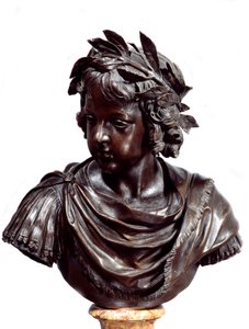 Byst i brons av Ludvig XIV (1638-1715) barn sägs till den romerska skulpturen tillskriven Jacques Sarazin (1592-1660) Före 1643. Paris, Louvren av Jacques Sarazin