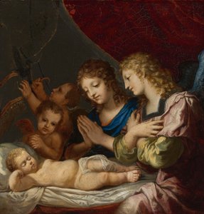 Änglar som tillber den sovande Kristus av Jacques Stella