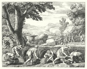 Skördeplats (gravyr) av Jacques Stella
