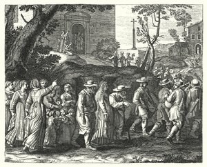 The Village Wedding (gravyr) av Jacques Stella