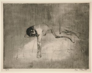 Nu soffa? (Liggande naken) av Jacques Villon