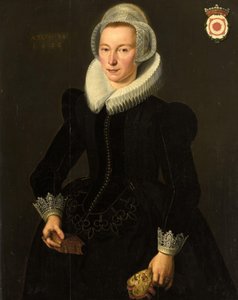 Porträtt av Grietje Adriaensdr Grootes (1588-1624) av Jacques Waben (attributed to)