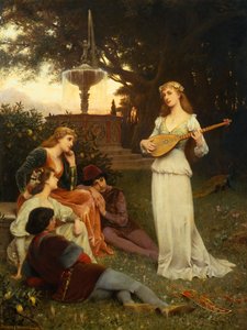 The Fountain of Love (olja på duk) av Jacques Wagrez