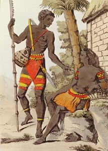 Man och kvinna från Palauöarna, 1805 (färgstick) av Jacques after Grasset de Saint-Sauveur