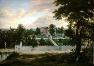 Utsikt över ett slott av Jacques d Arthois