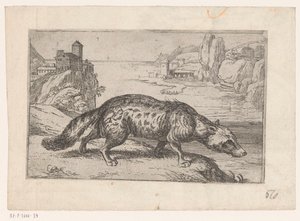 Hyena Djur i landskap (serietitel) av Jacques de Fornazeris (attributed to)