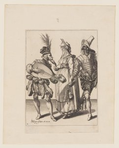 Ett par tilltalas av en luthspelare, ur Maskeraderna av Jacques de Gheyn II