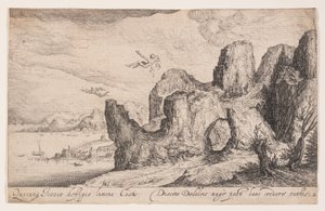 Landskap med Ikaros fall, från Landskap av Jacques de Gheyn II