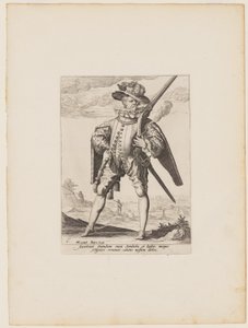Musketör, från Officerare och soldater i kejsar Rudolf II:s livgarde av Jacques de Gheyn II