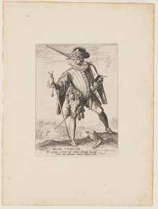 Soldat med arquebus, från Officerare och soldater i kejsar Rudolf II:s livgarde av Jacques de Gheyn II