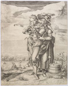 The Crossbowman and the Milkmaid, ca. 1610. av Jacques de Gheyn the Younger