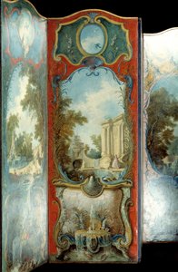 Möbler: målarskärm på marouflpapper av Jacques de Lajoue (1686-1761) 1700-tal av Jacques de Lajoüe