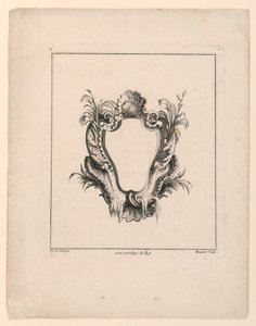 Escutcheon, från "Recueil Nouveau de Differens Cartouche"