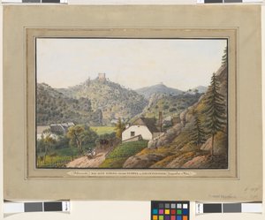 Det gamla slottet och templet i Liechtenstein av Jakob Alt