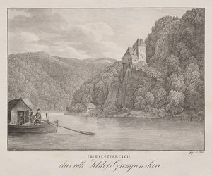 Niederösterreich, det gamla slottet Grempenstein av Jakob Alt