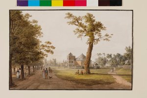 Panorama på huvudallén i Wiener Prater av Jakob Alt