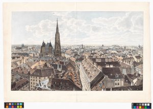Panorama över Wien mot öster från Peterskyrkan av Jakob Alt