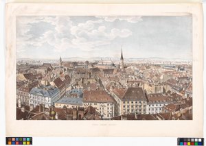 Panorama över Wien mot söder, sett från Peterskyrkan av Jakob Alt
