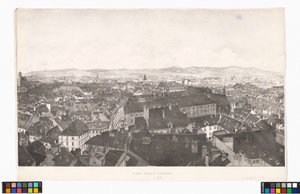 Panorama över Wien västerut, från Peterskyrkan av Jakob Alt