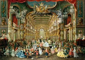 Maskerad bal i Hoftheater, Bonn, 1754 av Jakob Rousseau