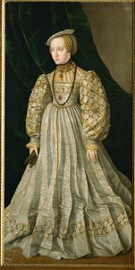Ärkehertiginnan Anna, dotter till kung Ferdinand och hans hustru Anna av Ungern, gift med Albrecht av Bayern (målning på duk) av Jakob Seisenegger