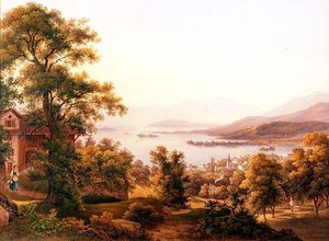 Utsikt över Horgen vid Zürichsjön av Jakob Suter