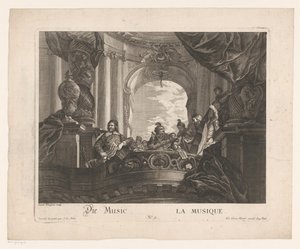 Allegori av musik Die Music / La musique (titel på objekt) Allegoriska representationer (serietitel) av Jakob Wangner