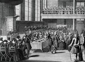 Döpares middag, gravyr av Jacobus van der Schley (1715-1779) från religiösa ceremonier och seder hos alla världens folk av Jakob van der Schley