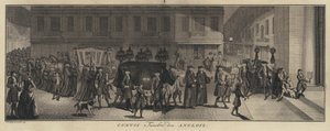 Engelsk begravningståg (gravyr) av Jakob van der Schley