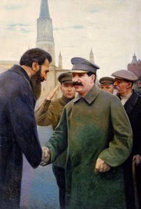 Mötet mellan Joseph Stalin (1879-1953) och Otto Schmidt