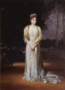 Porträtt av kejsarinnan Alexandra Fyodorovna av Ryssland 1872-1918, hustru till tsar Nicholas II, 1914 av Jakov Jakovlevich Veber