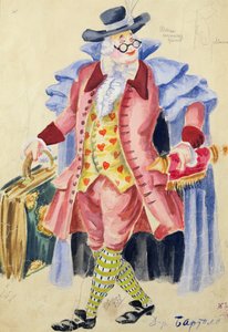 Kostymdesign för Mozarts "Figaros bröllop" av Jakov Zinovyevich Stoffer