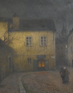 Ett gathörn i Prag, ca. 1900