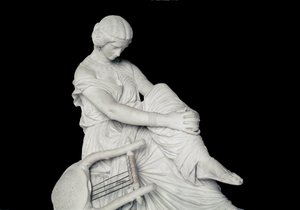 Sapho (eller Sappho, 700-talet f.Kr.), grekisk poet från antiken. Marmorskulptur av James Pradier (1790-1852)
