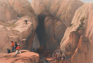 Ingång till Kojak-passet från Parush, ca 1839 (litografi, tonad)
