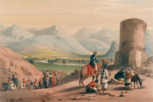 The Valley of Maidan, ca 1839 (litografi, tonad)