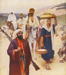 Heliga landet: Vägscen nära Nazareth (färglitografi) av James (after) Clark