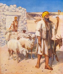 Heliga landet: Herde och fårfålla (färglitografi) av James (after) Clark