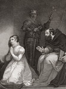 John Feckenham besöker Lady Jane Gray i Tower of London (tryck)