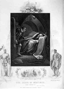Mortimers död, akt II, scen 5, i Henry VI (del I) av William Shakespeare (1564-1616) graverad av J. Rogers (gravyr)