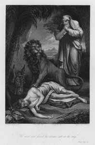 The Disobedient Prophet, I Kings XIII, 28 (gravyr)