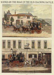 Scener på vägen i gamla tränardagar, II (färg litho) av James (after) Pollard