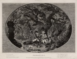Shooting, graverad av Robert Pollard (1755-1838), publicerad 1784 (litho)