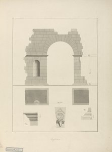 Entréport, Zaghouan (penna och bläck med tvätt på papper) av James 1730 94 Bruce